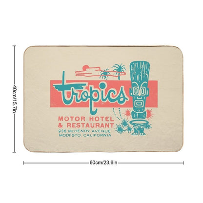 Tropics Motor Hotel  Tiki  1950s  Polynesian  Retro Surf Style  Versatile Bath Mat