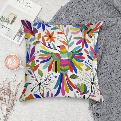 Otomi Bird Soft Bedroom Essential Throw Pillow