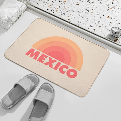 Mexico Retro Rainbow Orange  High-Traffic Bath Mat