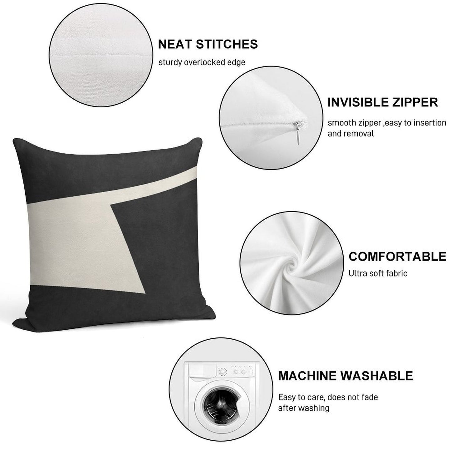 ABSTRACT SHAPES 02 Soft Skin-Friendly Throw Pillow