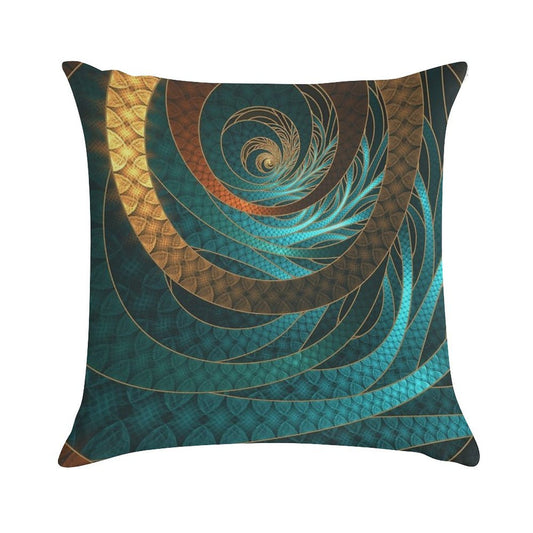 Beautiful Corded Leather Turquoise Fractal Bangles Soft Style Accent Throw Pillow