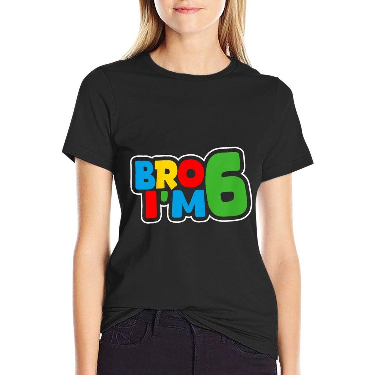 Kids 6th Birthday Boy Bro I’m 6 Year Old Four Party  Moisture-wicking T-Shirt