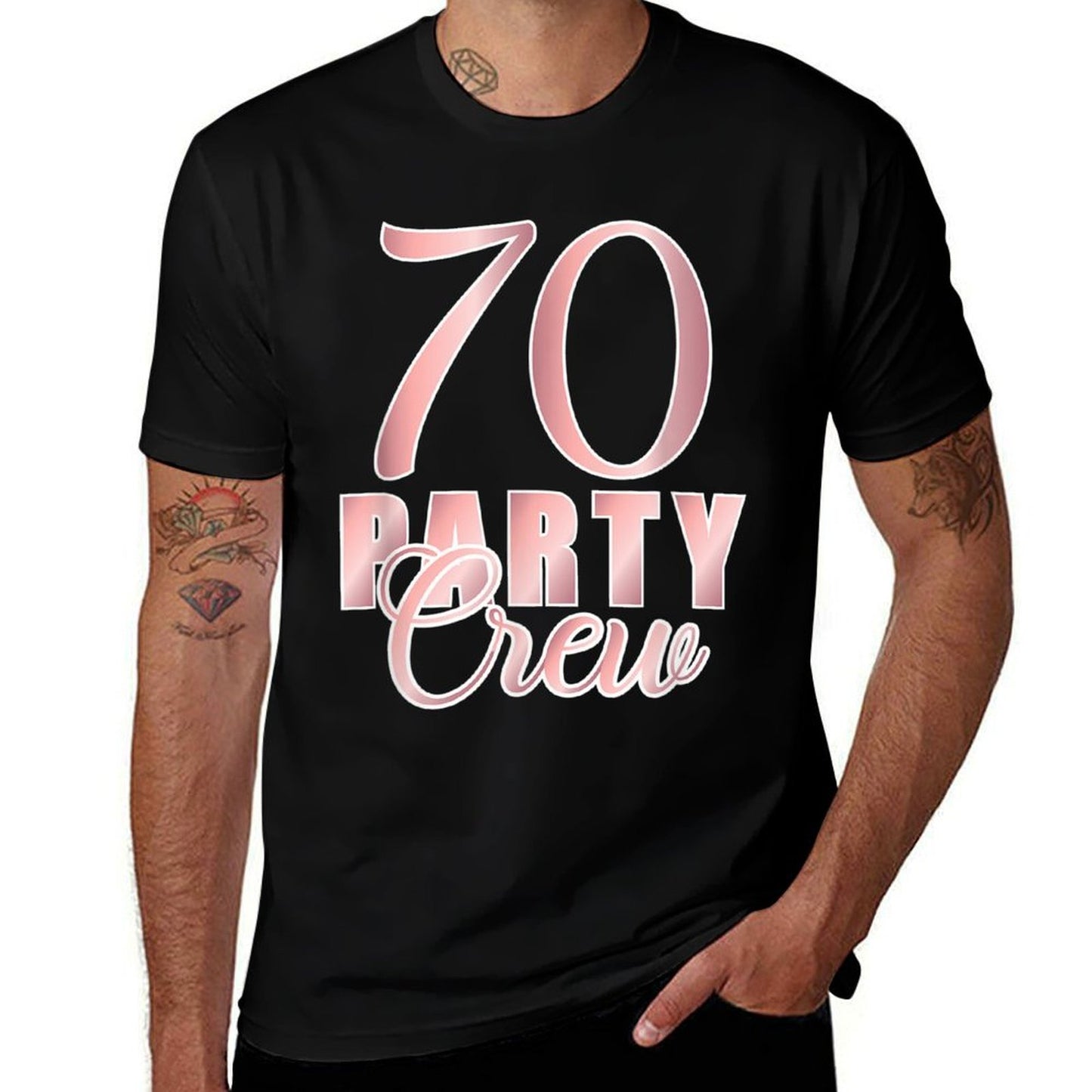 70 Party Crew Birthday Pink BDay Group Friends Team Matching  Easy-care T-Shirt