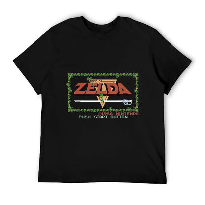 Nintendo Legend of Zelda Classic NES Title Screen High-quality Stitching T-Shirt