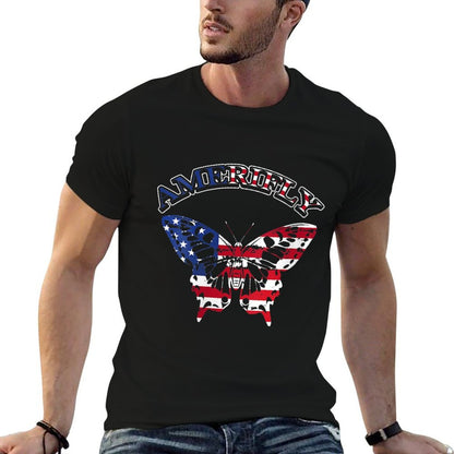 Womens Amerifly 4th of July Butterfly Wing Independence Day  Versatile T-Shirt