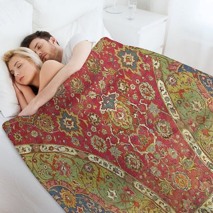 Antique Kilim 8 Velvety-soft Throw Blanket