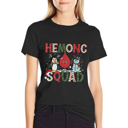 Hemonc Squad Nurse Christmas Hematology Oncology Hem Onc  Oversized Silhouette T-Shirt