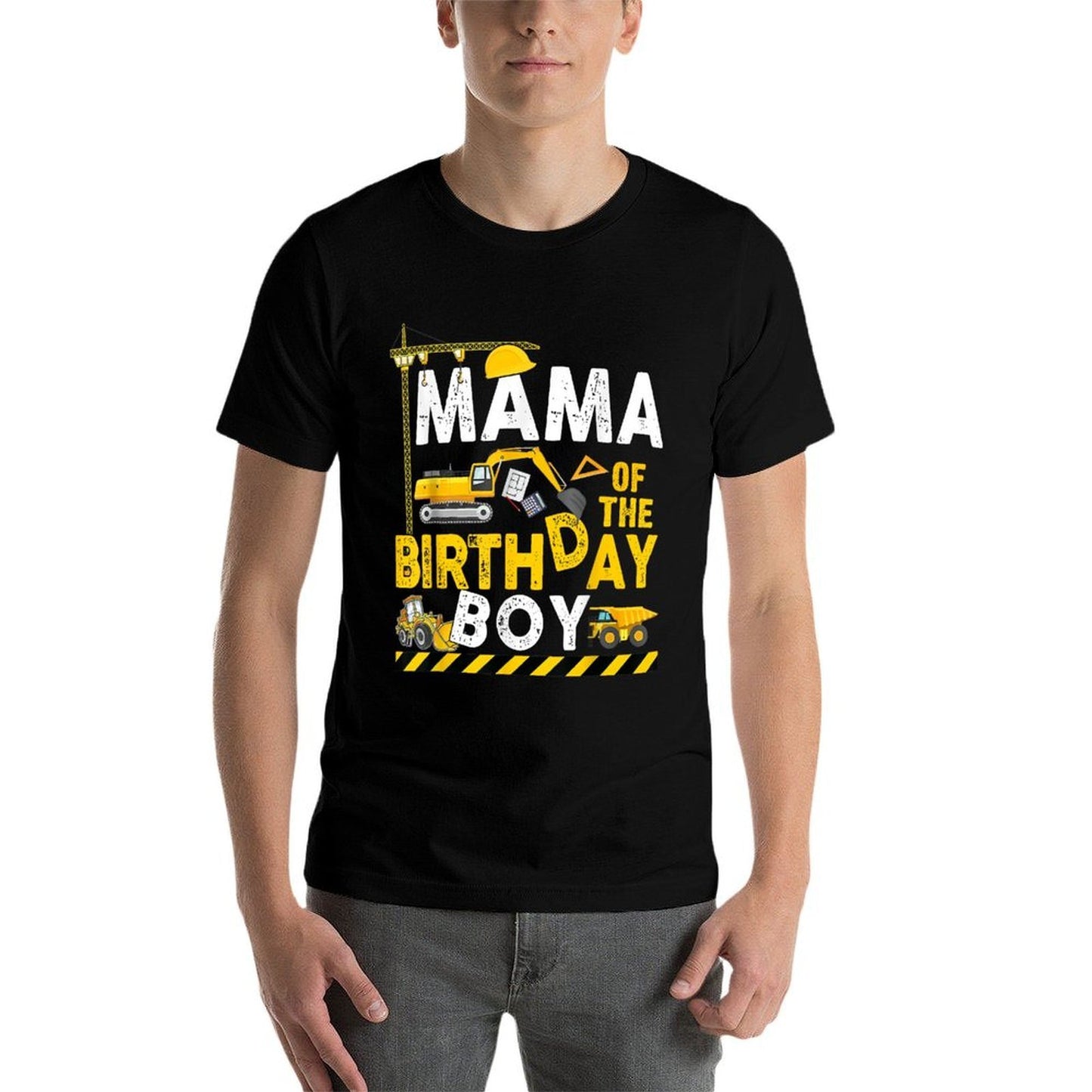 Mama of The Birthday Boy Construction Worker Bday Party Comfortable T-Shirt
