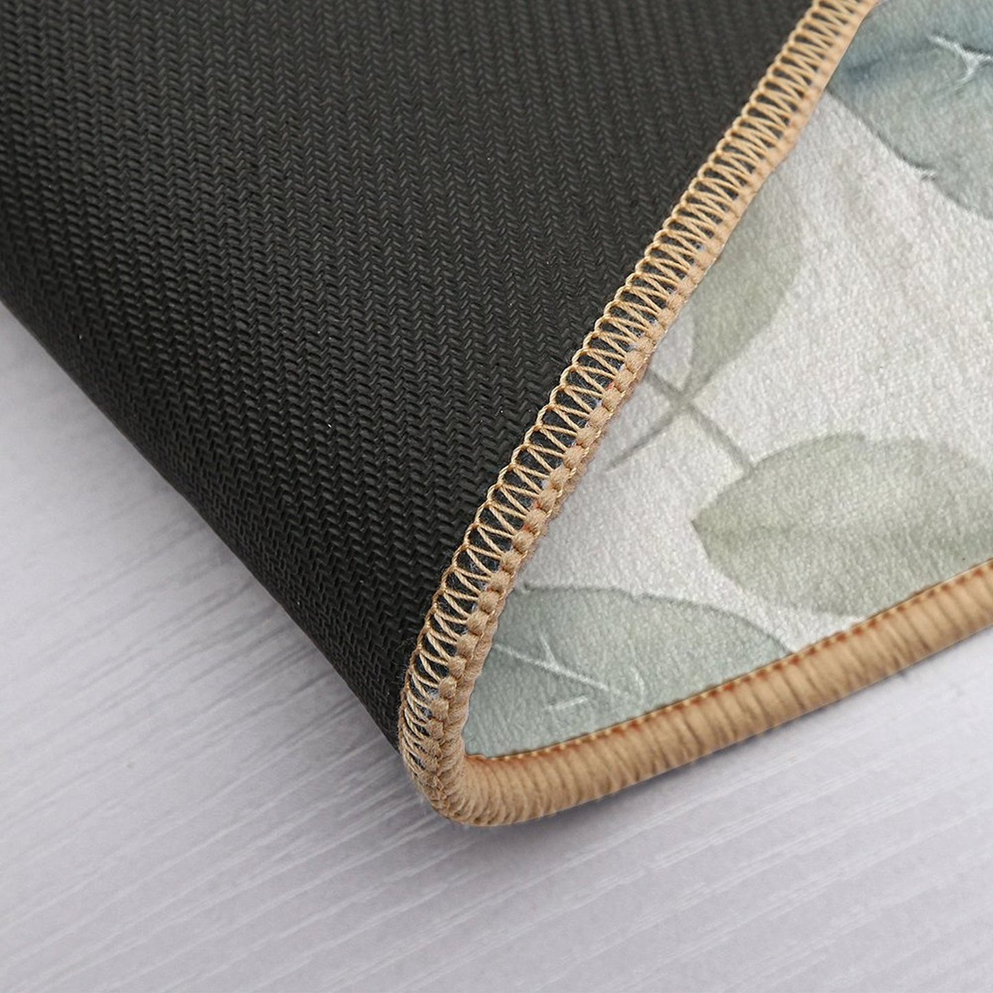 A Seamless Pattern Featuring Delicate Watercolor-style Leaves, with Soft Washes of Color Blending Harmoniously.  Fade-Resistant Bath Mat