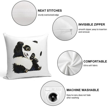 Panda Drawing Soft Style Accent Throw Pillow
