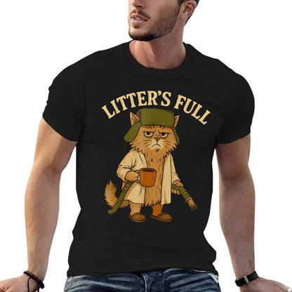 Litter’s Full Funny Cat Lovers Christmas Xmas Grumpy Humor  Stretchy T-Shirt