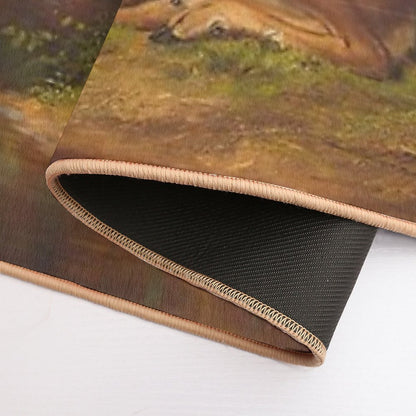 Arthur Fitzwilliam Tait - Doe And Two Fawns  Long-Lasting Bath Mat