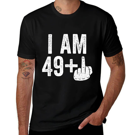 I Am 49 Plus Middle Finger Men Women 50th Birthday  Summer-ready Fabric T-Shirt