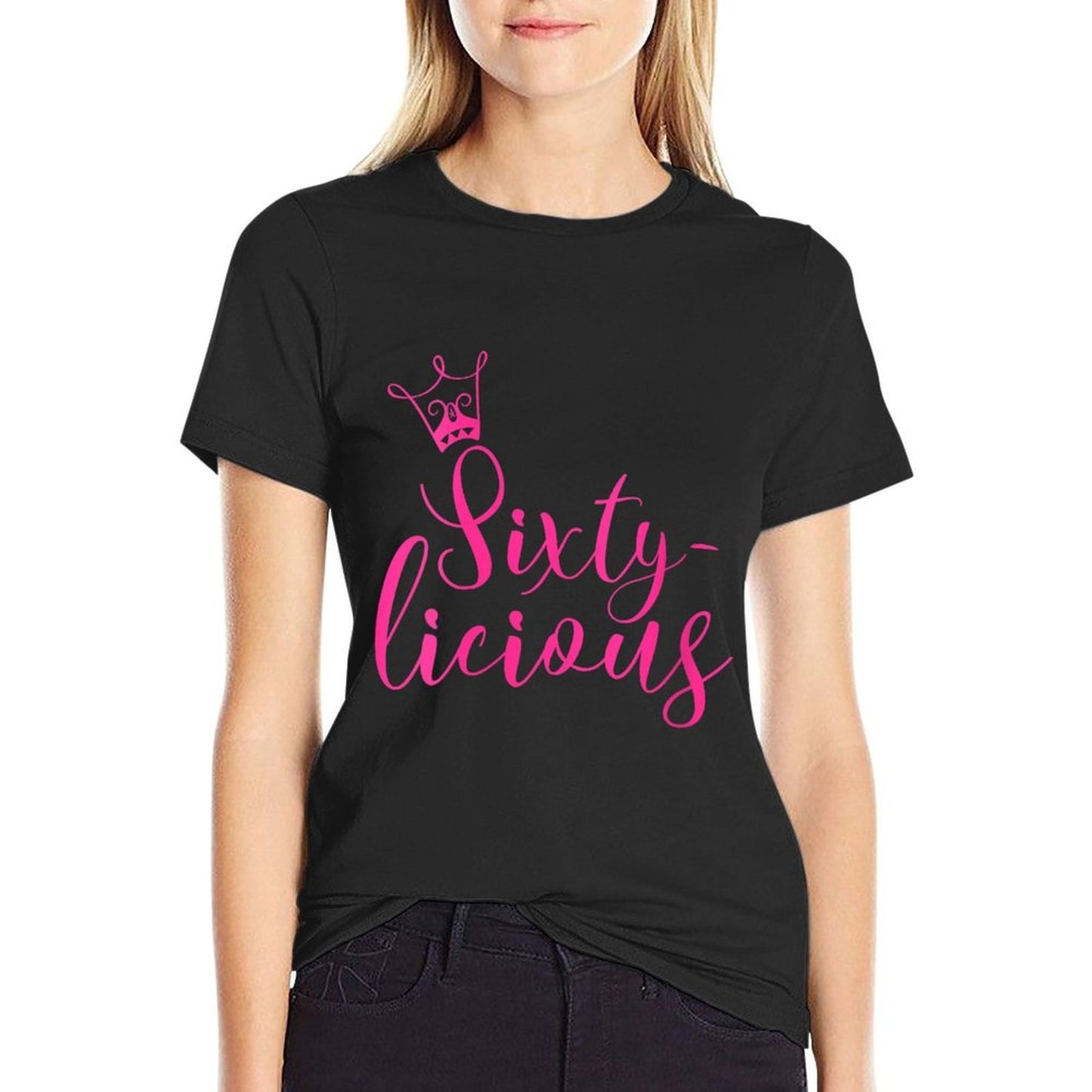 Womens Sixty-licious Crown Queen 60th Birthday Pink Sixtylicious  Breathable T-Shirt