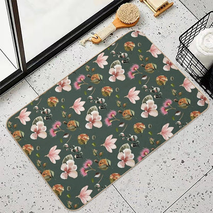 Vintage Floral Pattern  Dirt-Trapping Bath Mat