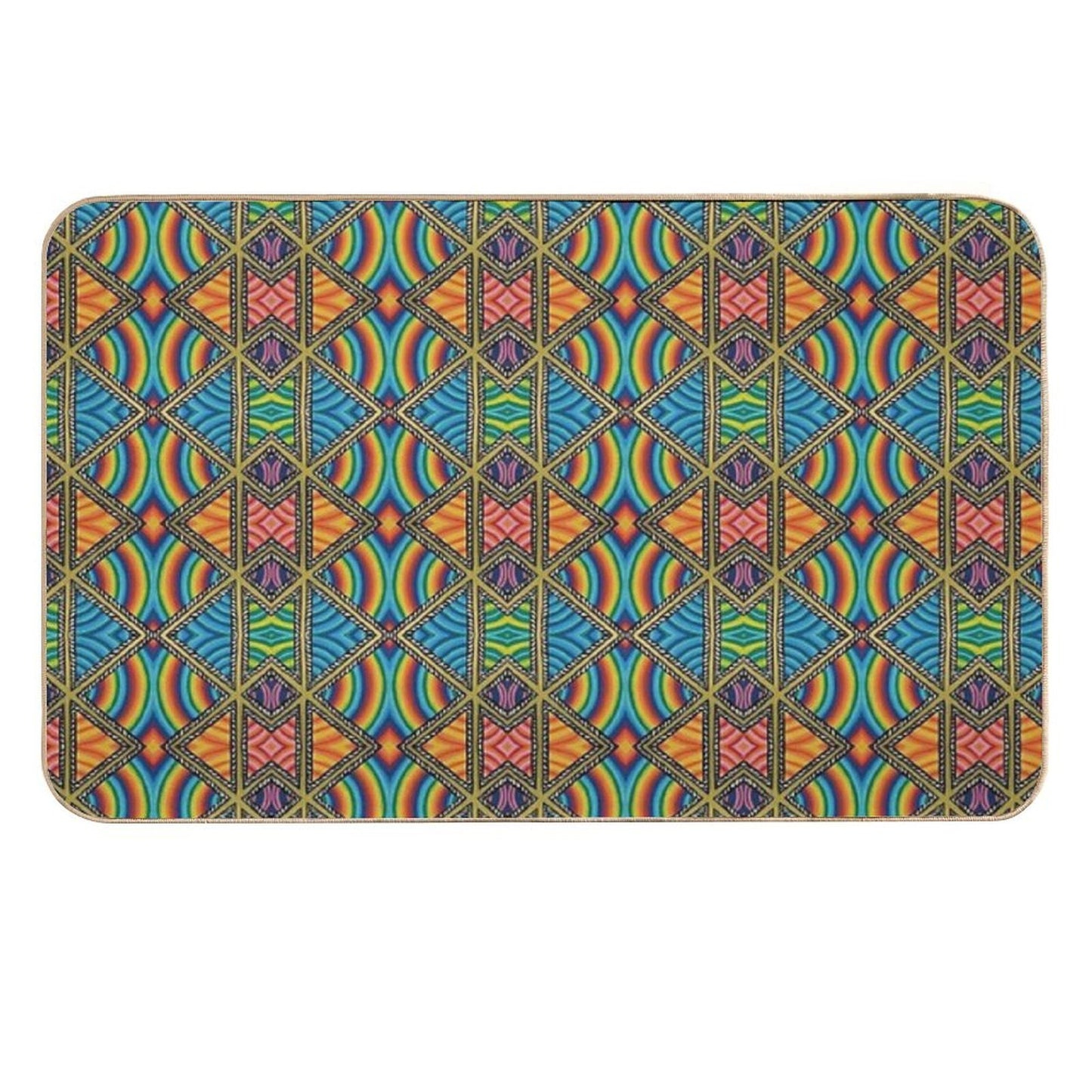 Technicolor Kaleidoscope  Easy To Clean Bath Mat