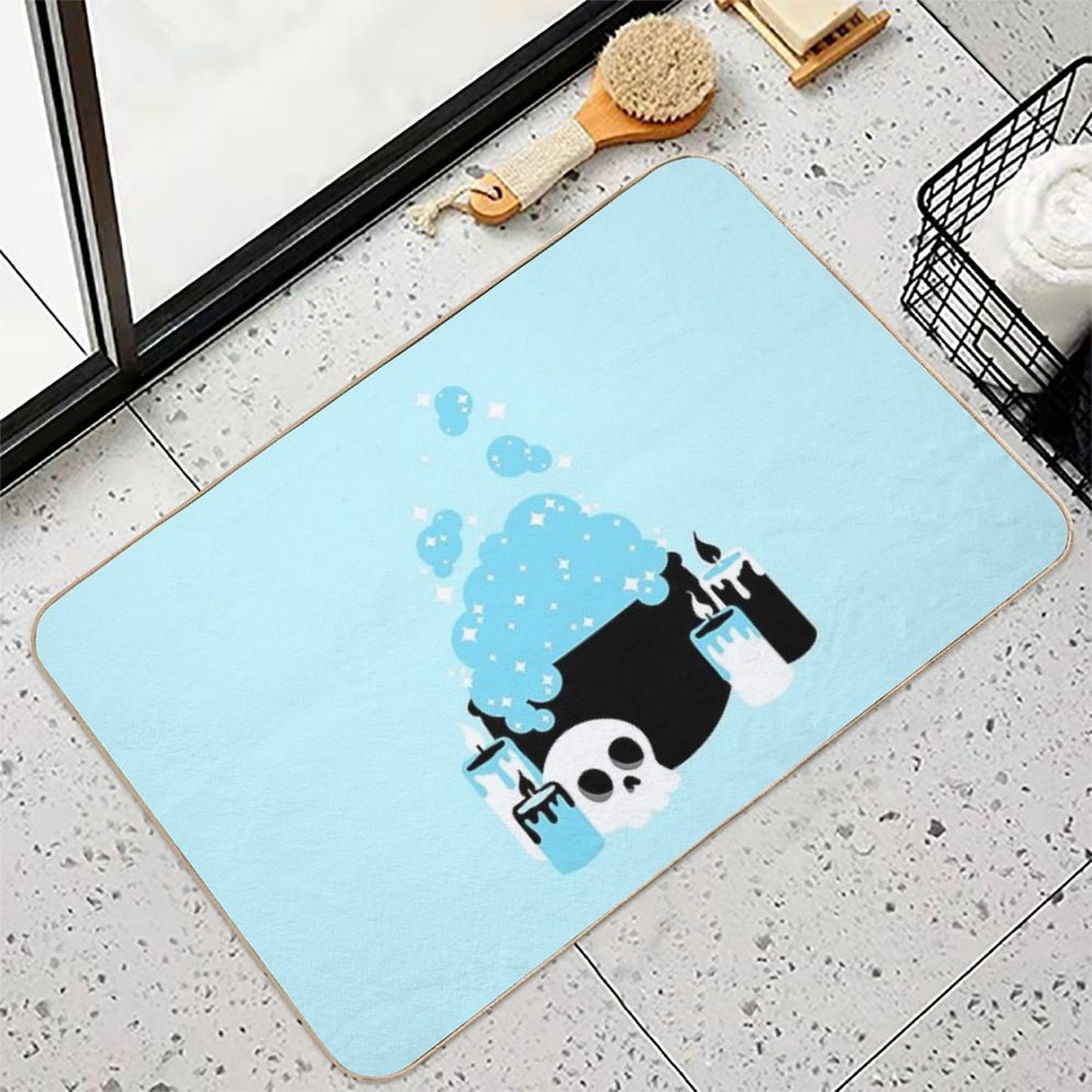 Cauldron Bubbles Blue  Long-Lasting Bath Mat