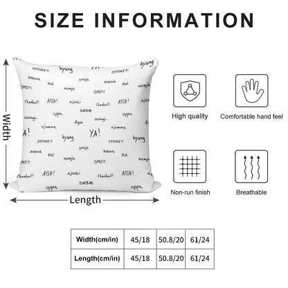 Kdrama Vocabulary Soft Style Accent Throw Pillow