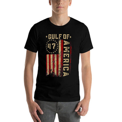 Gulf of USA America Funny USA Flag Graphic-printed T-Shirt