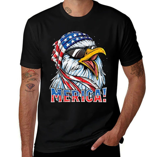 Eagle Merica T 4th of July Merica Men Boys American  Odor-resistant T-Shirt