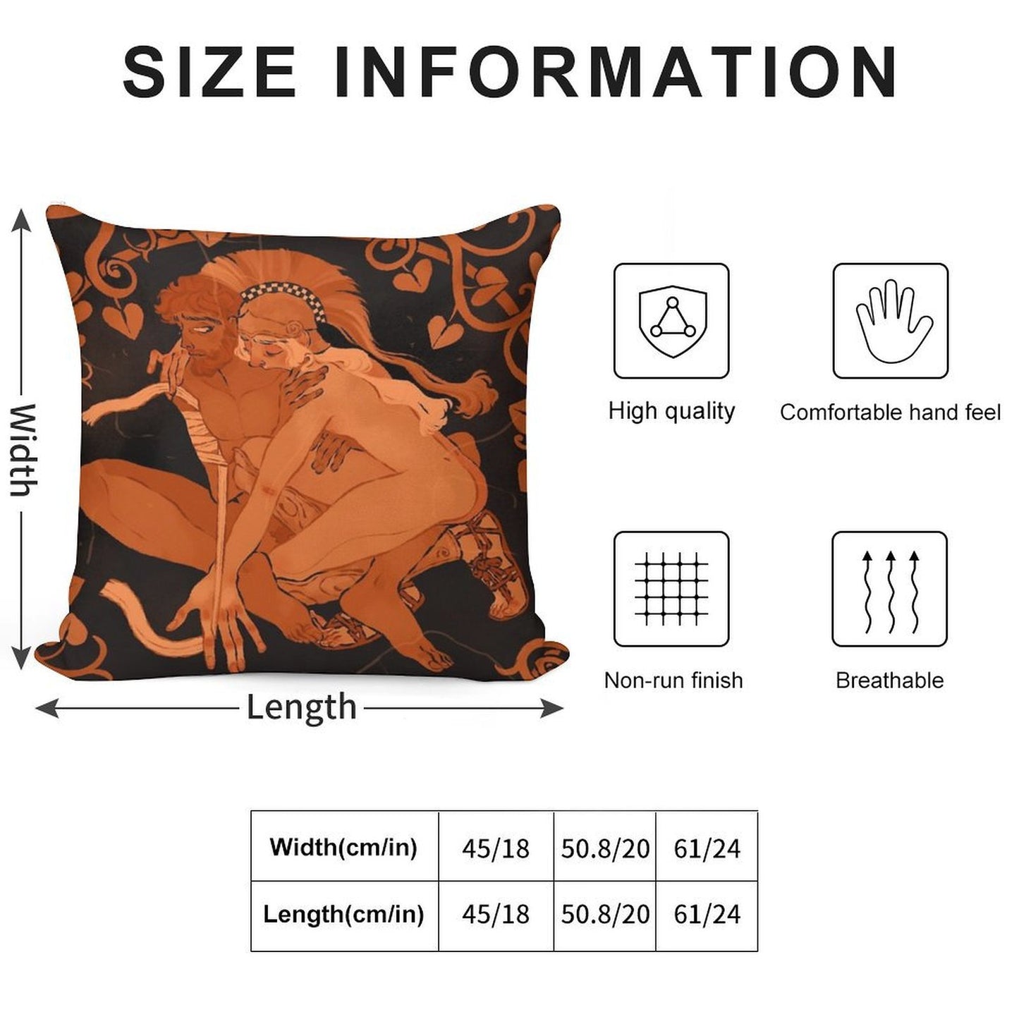 Achilles And Patroclus Soft Short Plush Fabric Throw Pillow