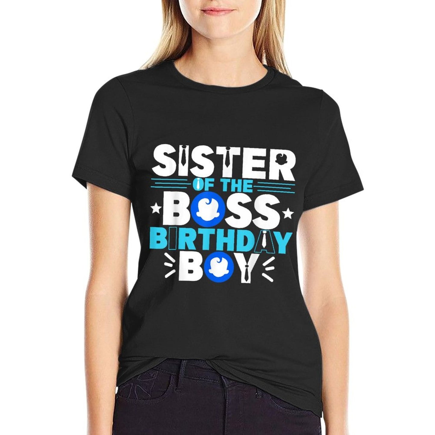Sister Of The Boss Birthday Boy Baby Decor Family Matching  Moisture-wicking T-Shirt