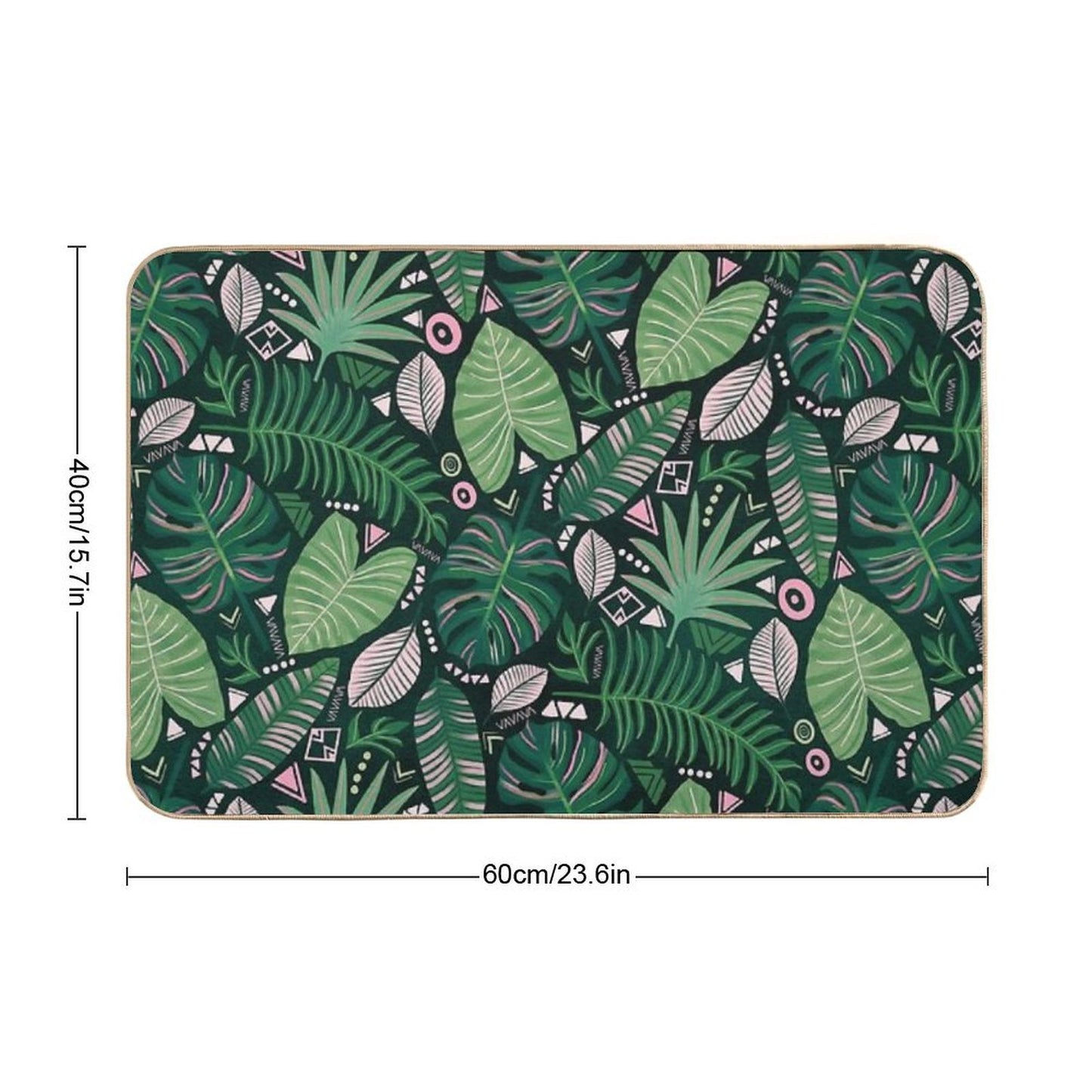 Aztec Jungle Leaves  Slip-Resistant Bath Mat