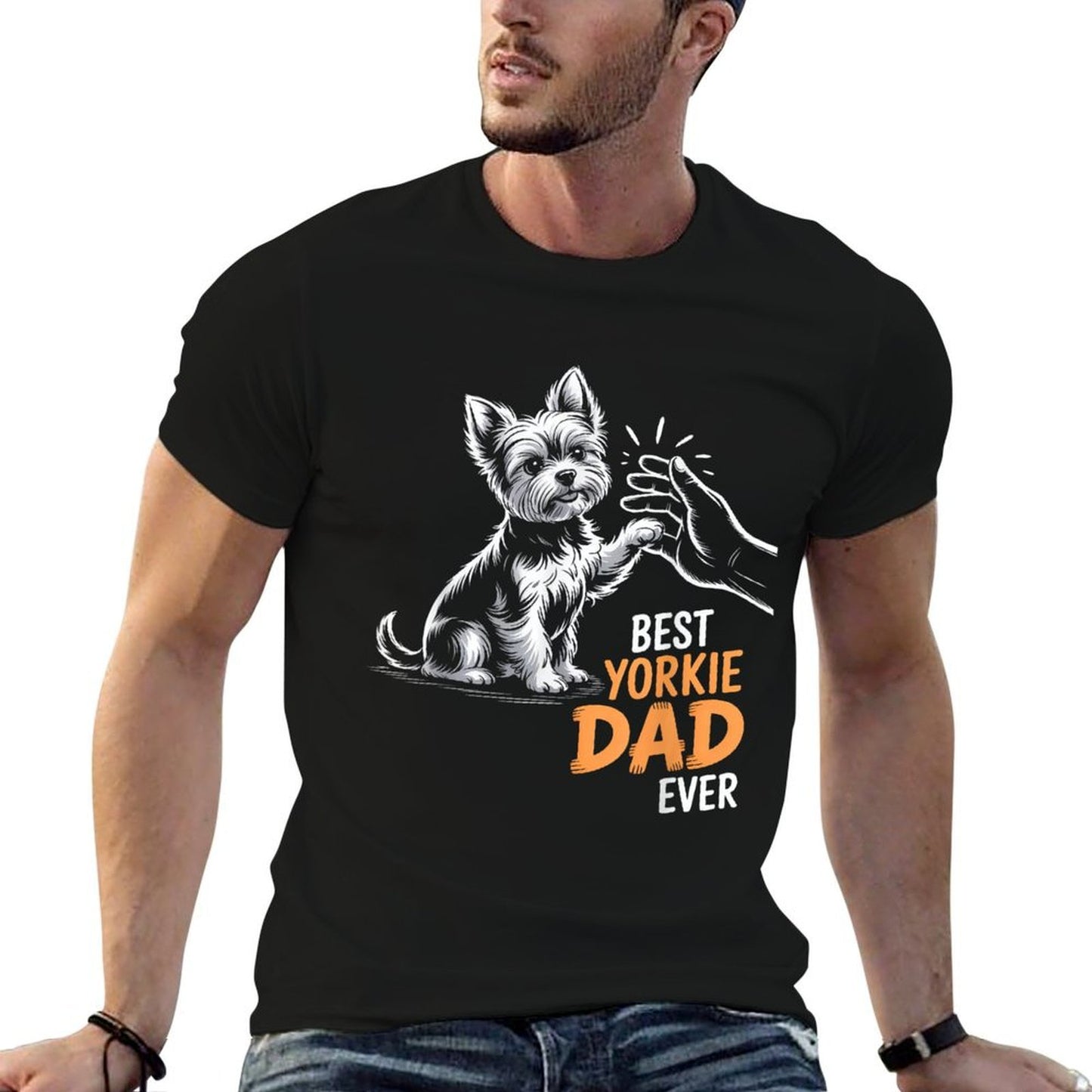 Best Yorkie Dad Ever Dog Yorkie I Love Yorkie Dad  Moisture-wicking T-Shirt