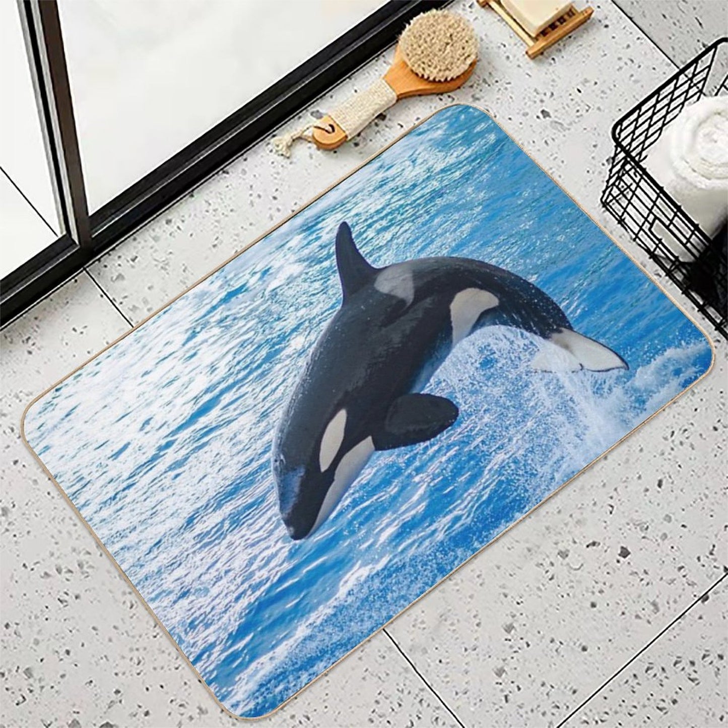 Orca Killer Whale Stunt  Versatile Bath Mat