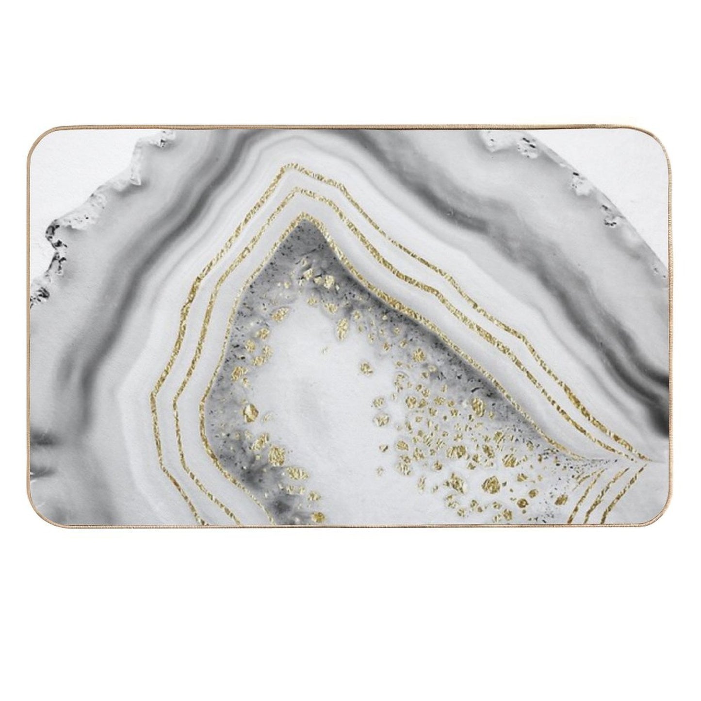 White Agate Gold Foil Glam #1 (Photo of Foil Only - Not Reflective)  Dirt-Trapping Bath Mat