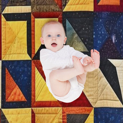 Block Quilt Pattern Eco-conscious Throw Blanket