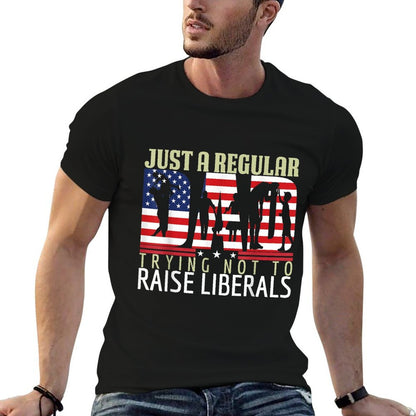 Just A Regular Dad Trying Not To Raise Liberals Father's Day  Heathered Texture T-Shirt