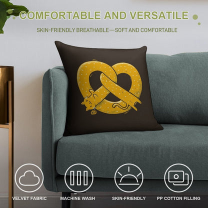 The Long Cat Is A Pretzel Soft Ultra-Soft Texture Throw Pillow