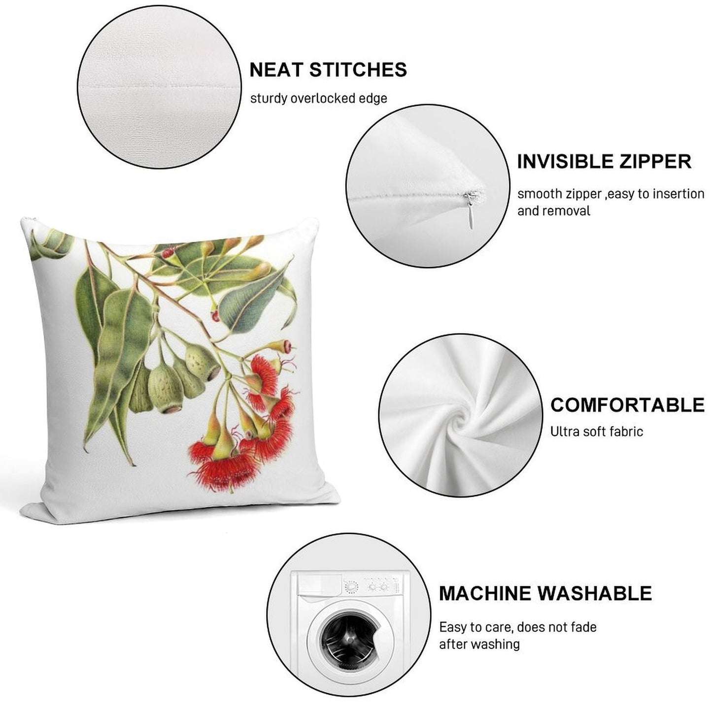 Corymbia Ficifolia - Red Flowering Gum Soft Multiple Sizes Throw Pillow