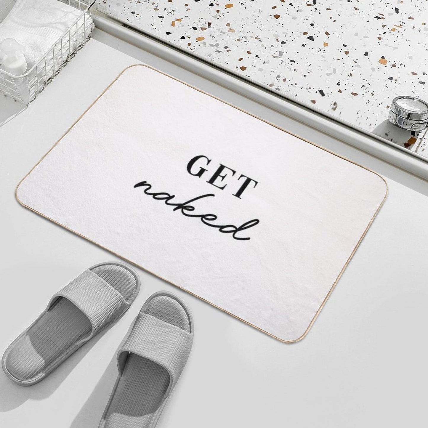 Get Naked Artwork  Long-Lasting Bath Mat