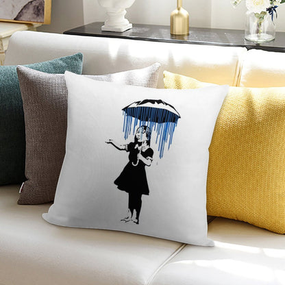 Banksy Raining on The Inside! Soft Home Decor Throw Pillow