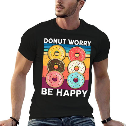 Donut Worry Be Happy Kids Toddler Baby Outfit Doughnut  Wrinkle-resistant T-Shirt