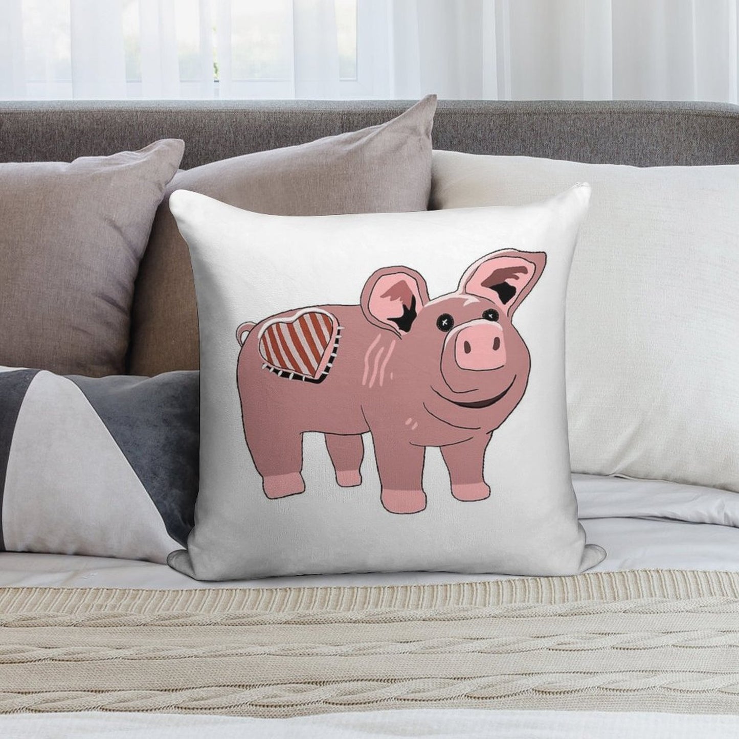Slumberland Pig Plush Soft Skin-Friendly Throw Pillow