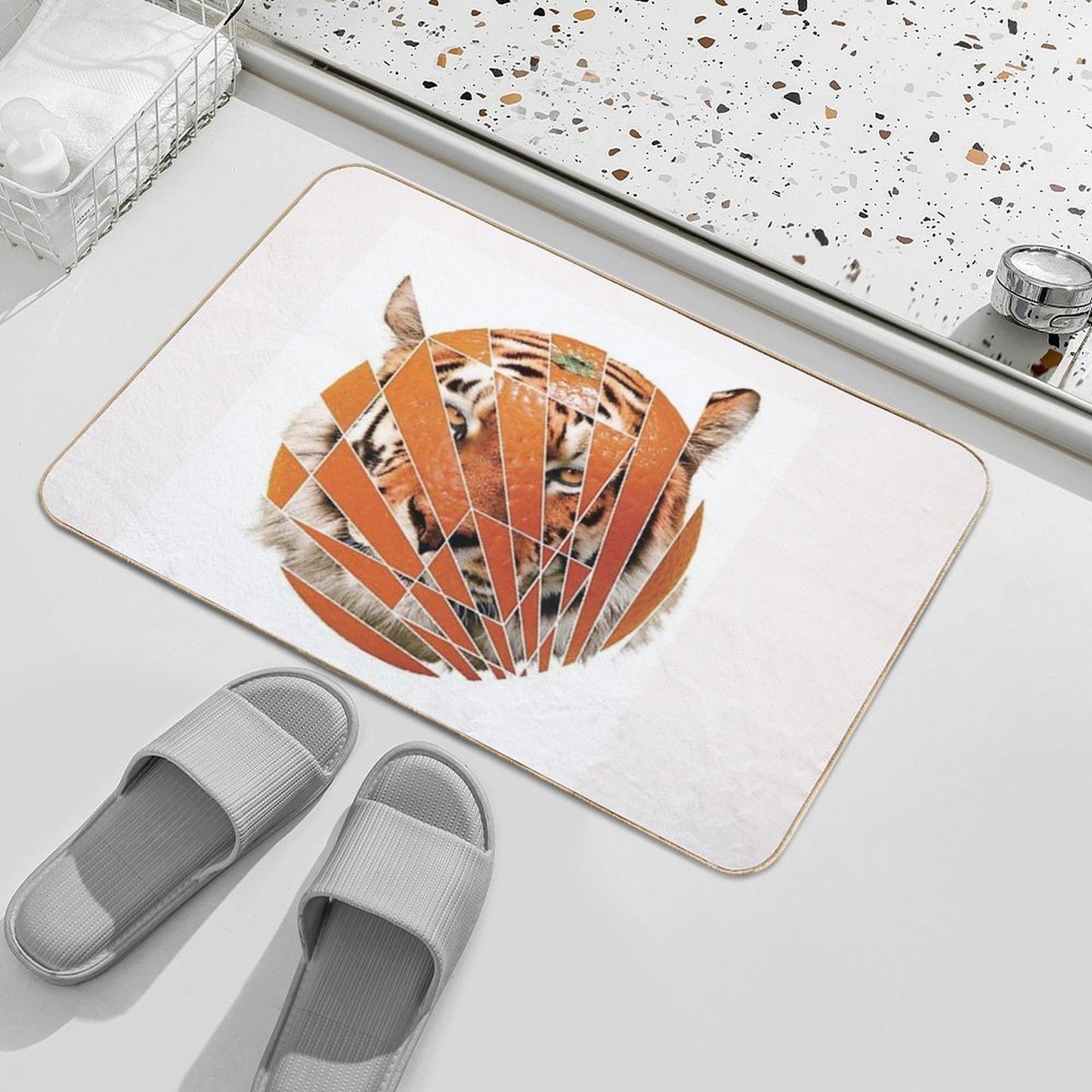 Orange Tiger °3  Non-Slip Bath Mat