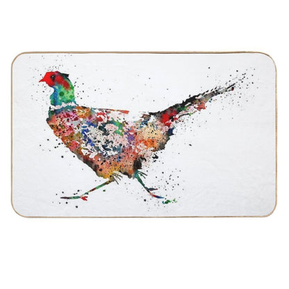 Pheasant, Watercolor Pheasant  Odorless Bath Mat