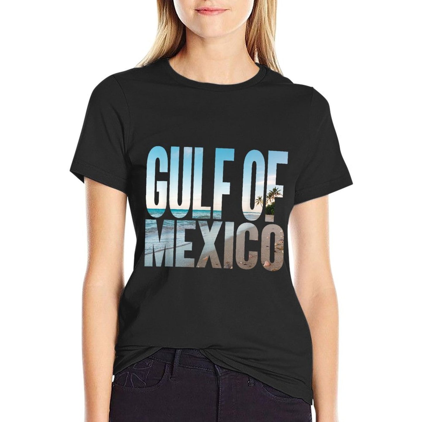 Gulf of Mexico Beach Palm American Retro Vintage Souvenir  Versatile T-Shirt