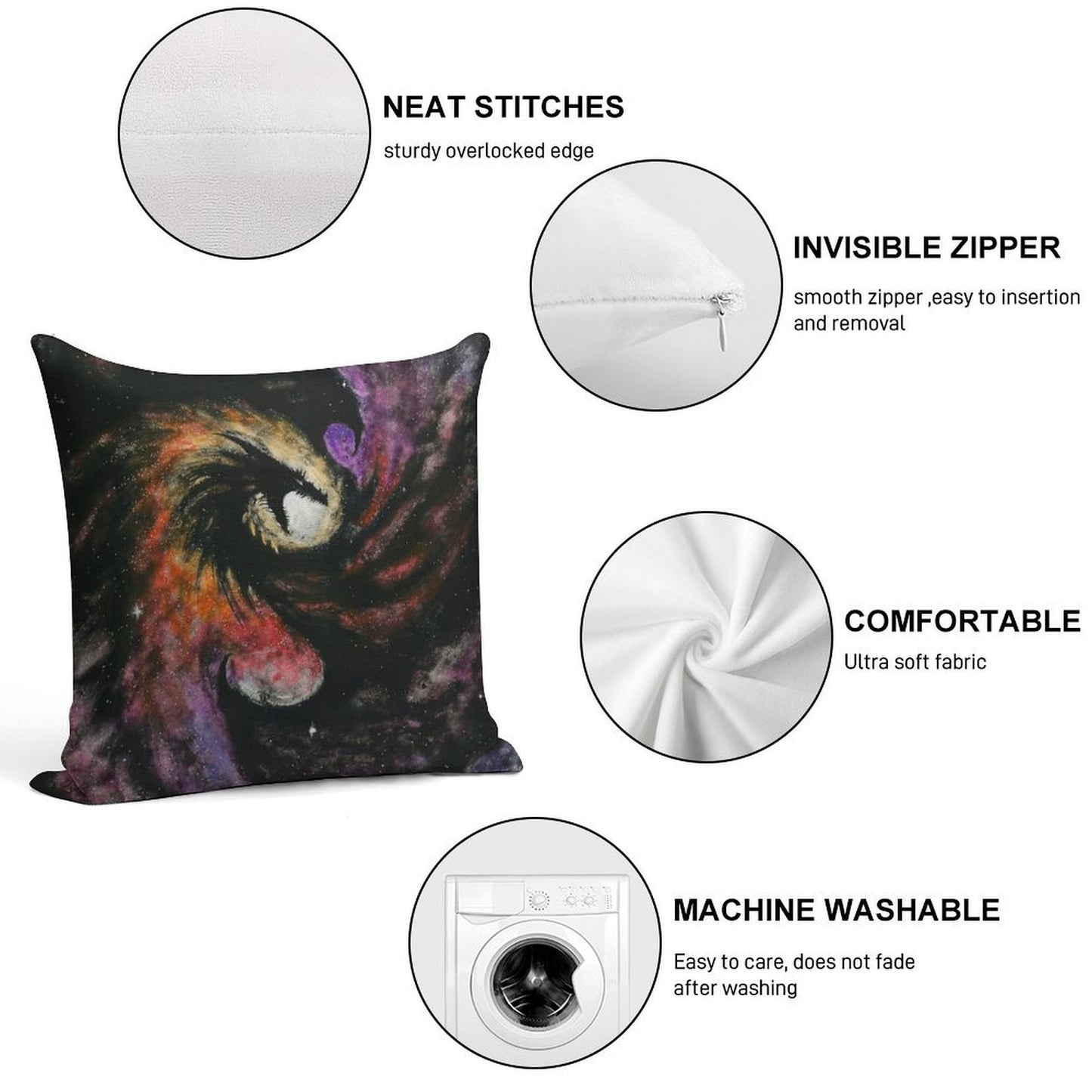 Dragon Galaxy Soft Bedroom Essential Throw Pillow