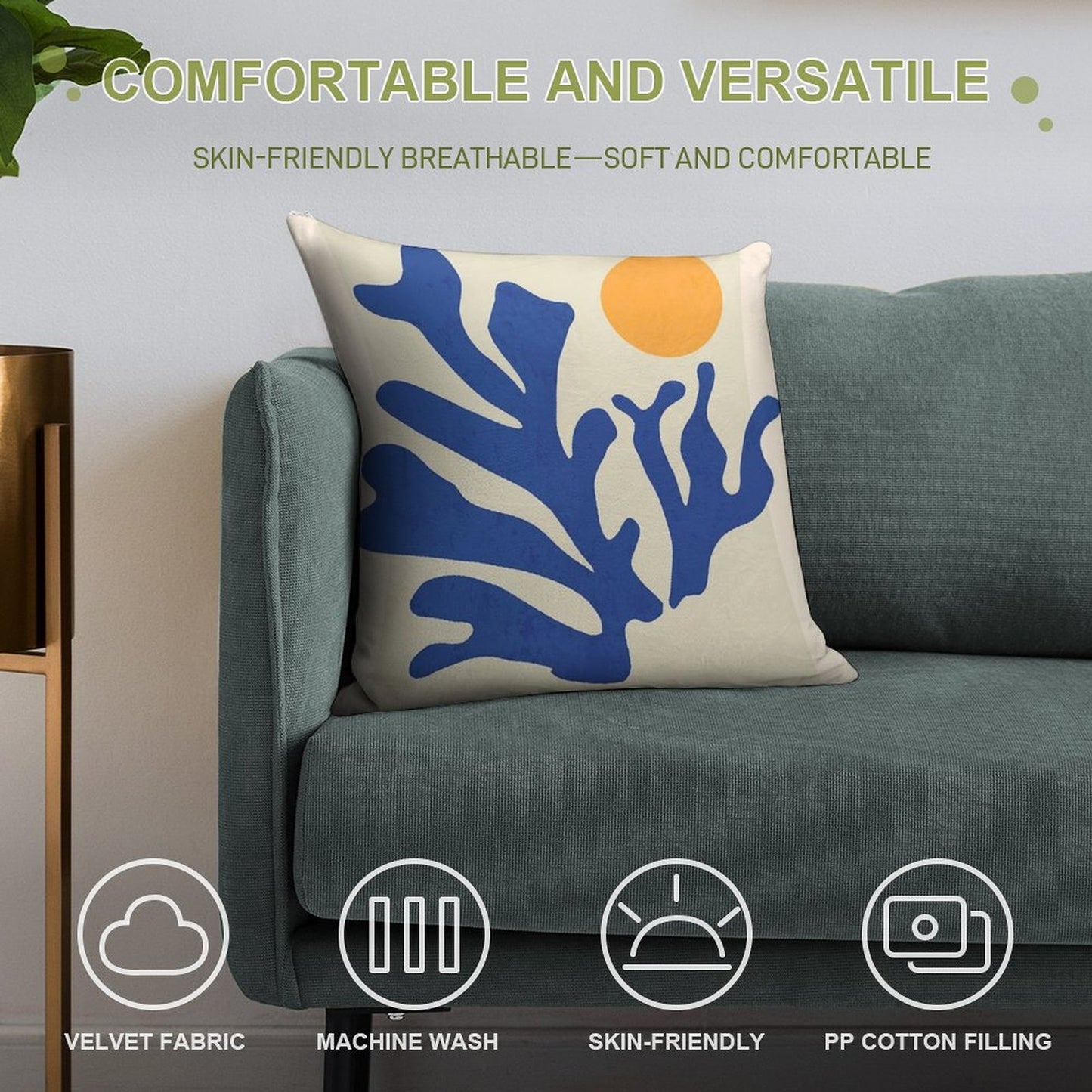 Sunshine Matisse Soft Shrink-Resistant Throw Pillow