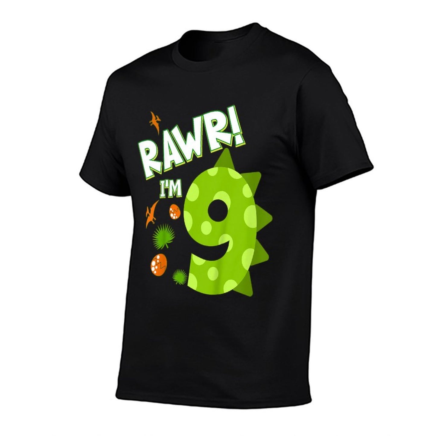 Kids Rawr I'm 9 Dinosaur 9th Birthday Boy Party Ninth Year Old  Stretchy T-Shirt