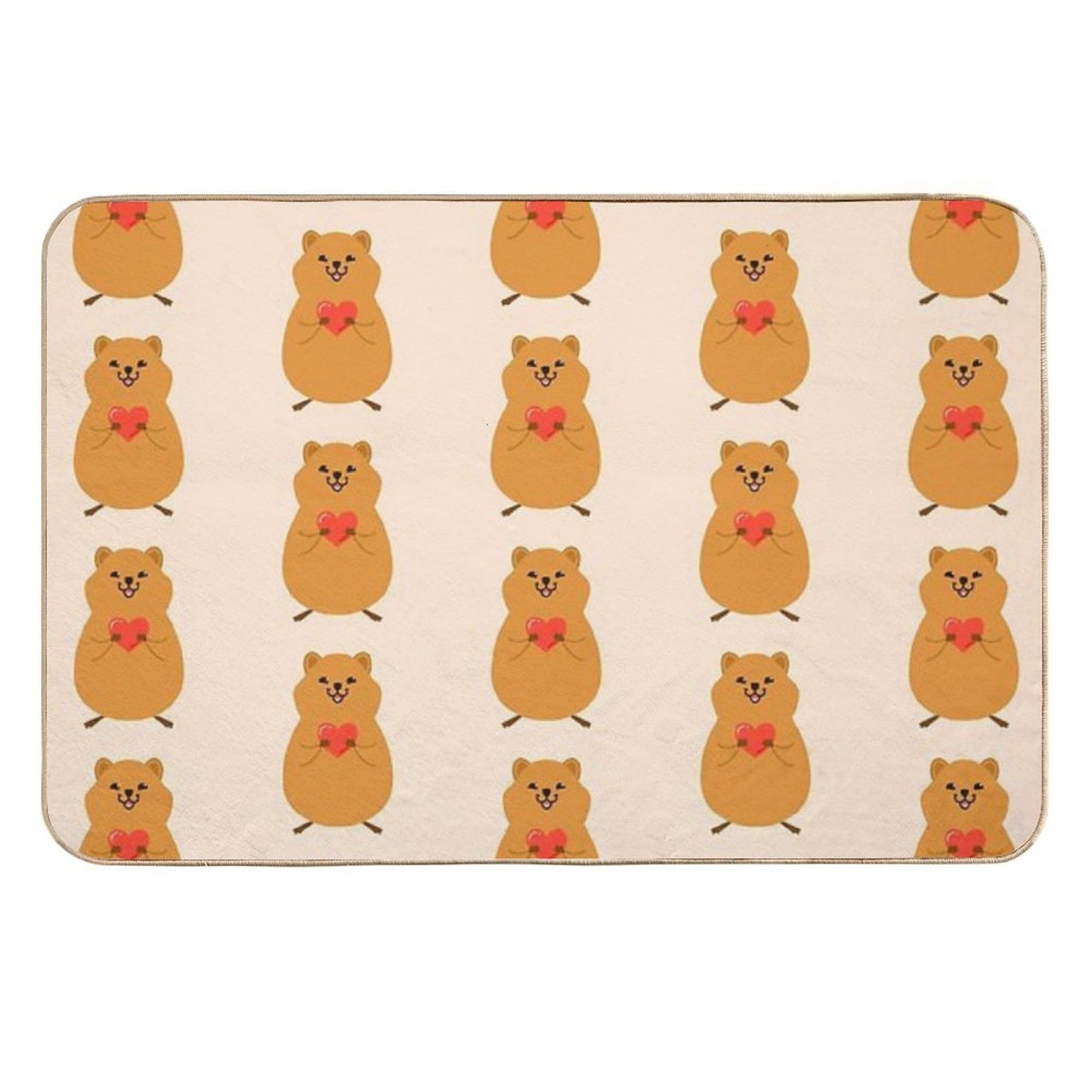 Cute Quokka with Love 3  Easy To Clean Bath Mat