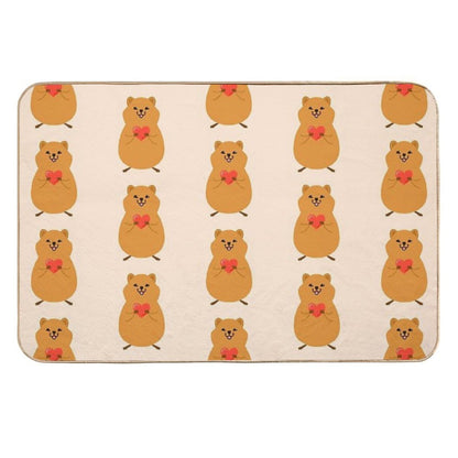Cute Quokka with Love 3  Easy To Clean Bath Mat