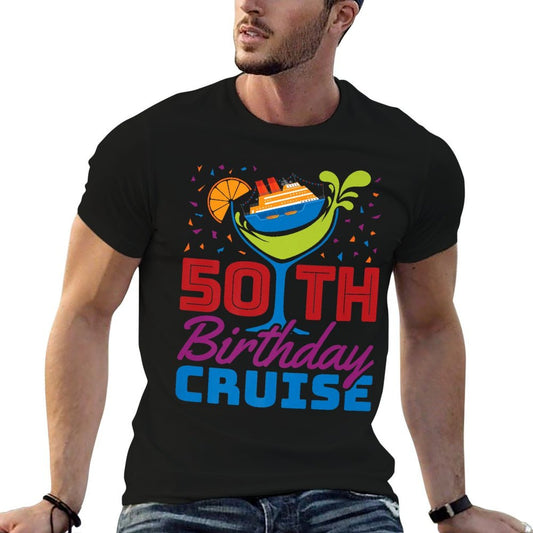 50th Birthday Cruise Drinking Ship Premium  Polyester Blend T-Shirt