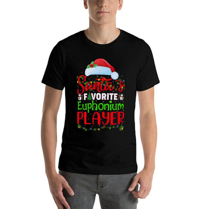 Lighting Xmas Santas Favorite Euphonium Player Christmas Premium  Trendy Pattern T-Shirt