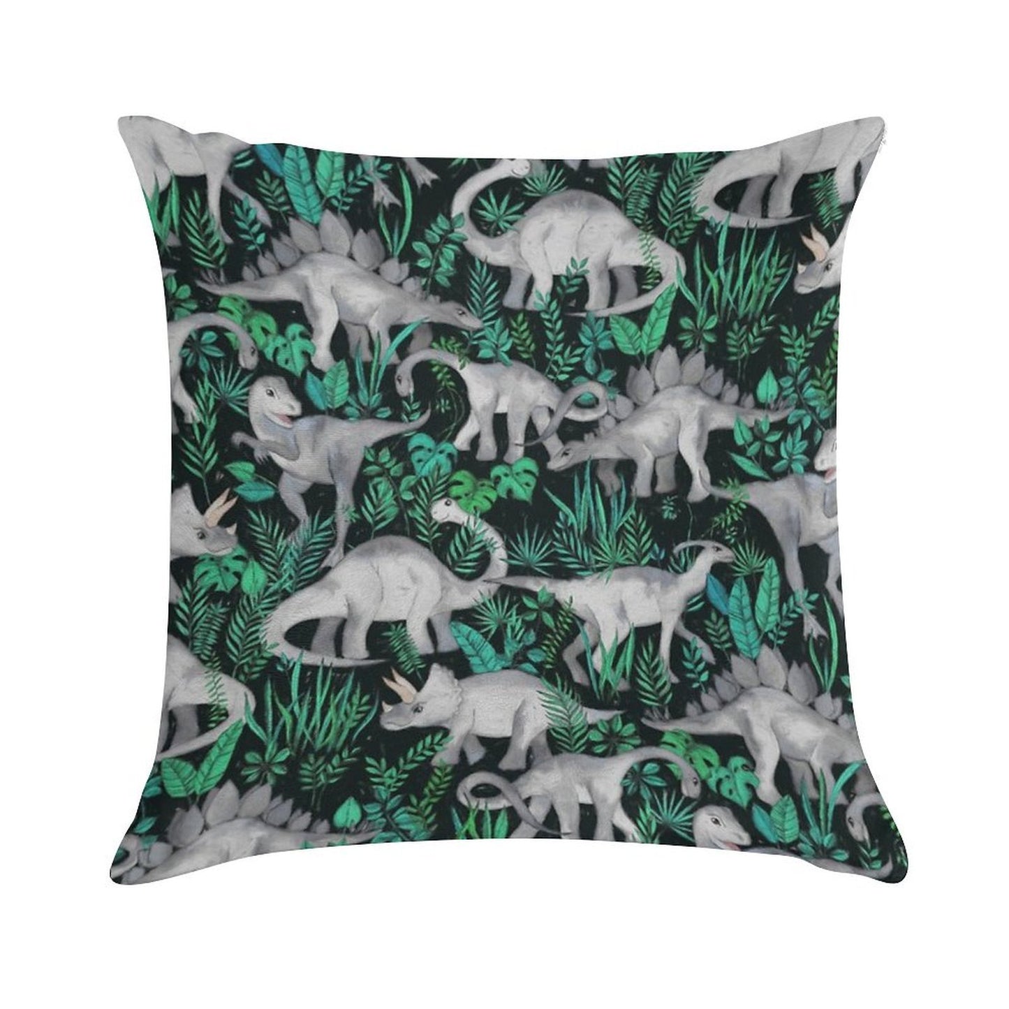 Dinosaur Jungle Soft Decorative Cover Throw Pillow