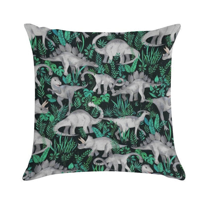 Dinosaur Jungle Soft Decorative Cover Throw Pillow